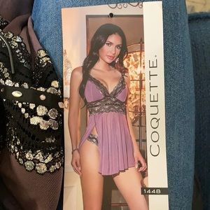 Jewel 💎 & Metallic detail side slit babydoll